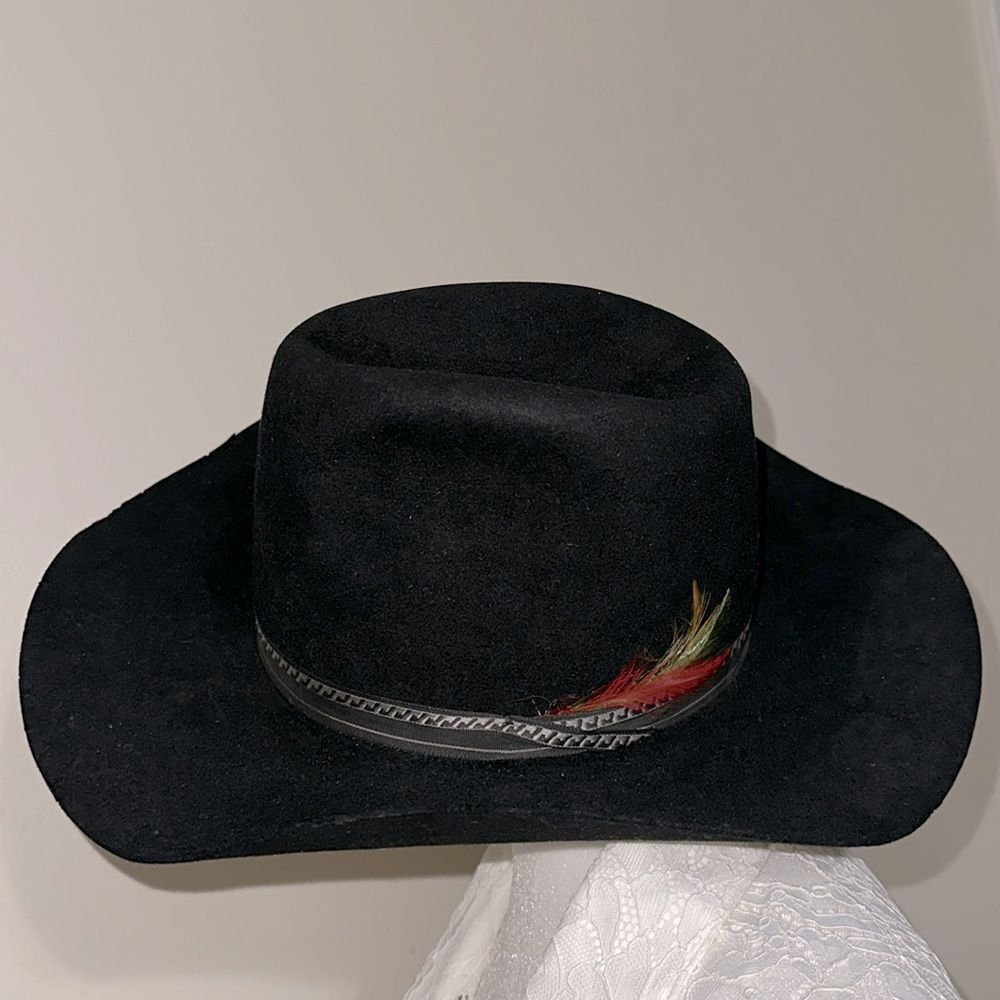 Smithbilt Vintage Black Cowboy Cattleman Rancher Western 100% Fur Felt Hat